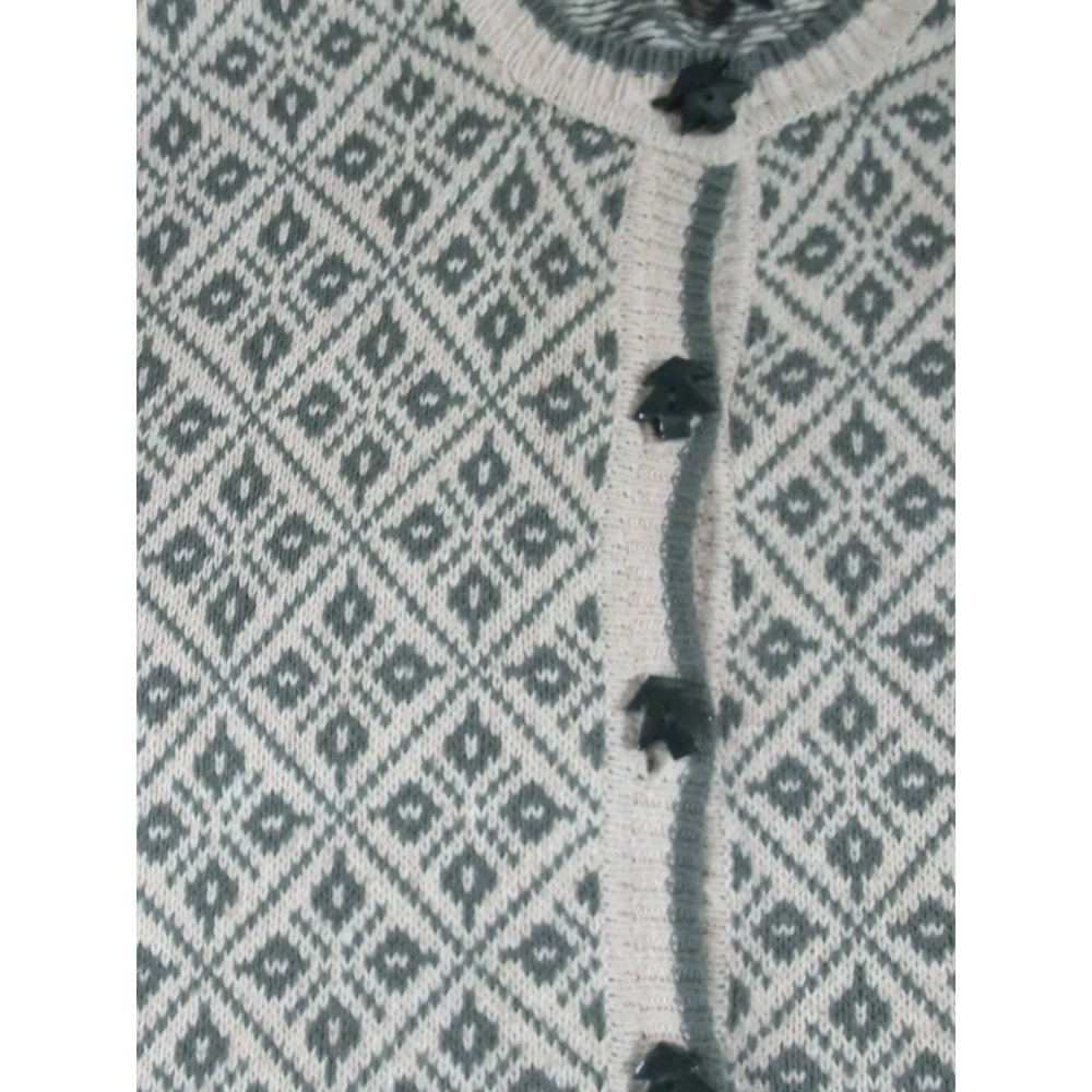 WOOLRICH Folk Art Country Tree Button Embroidered Cardigan Sweater Large - Picture 5 of 6